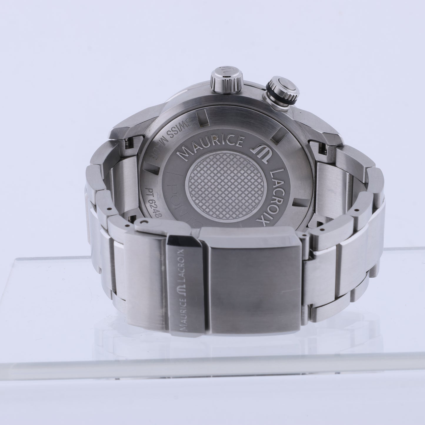 Maurice Lacroix Pontos AU07707 SS AT Uhr mit schwarzem Zifferblatt PT6248-SS002L-330