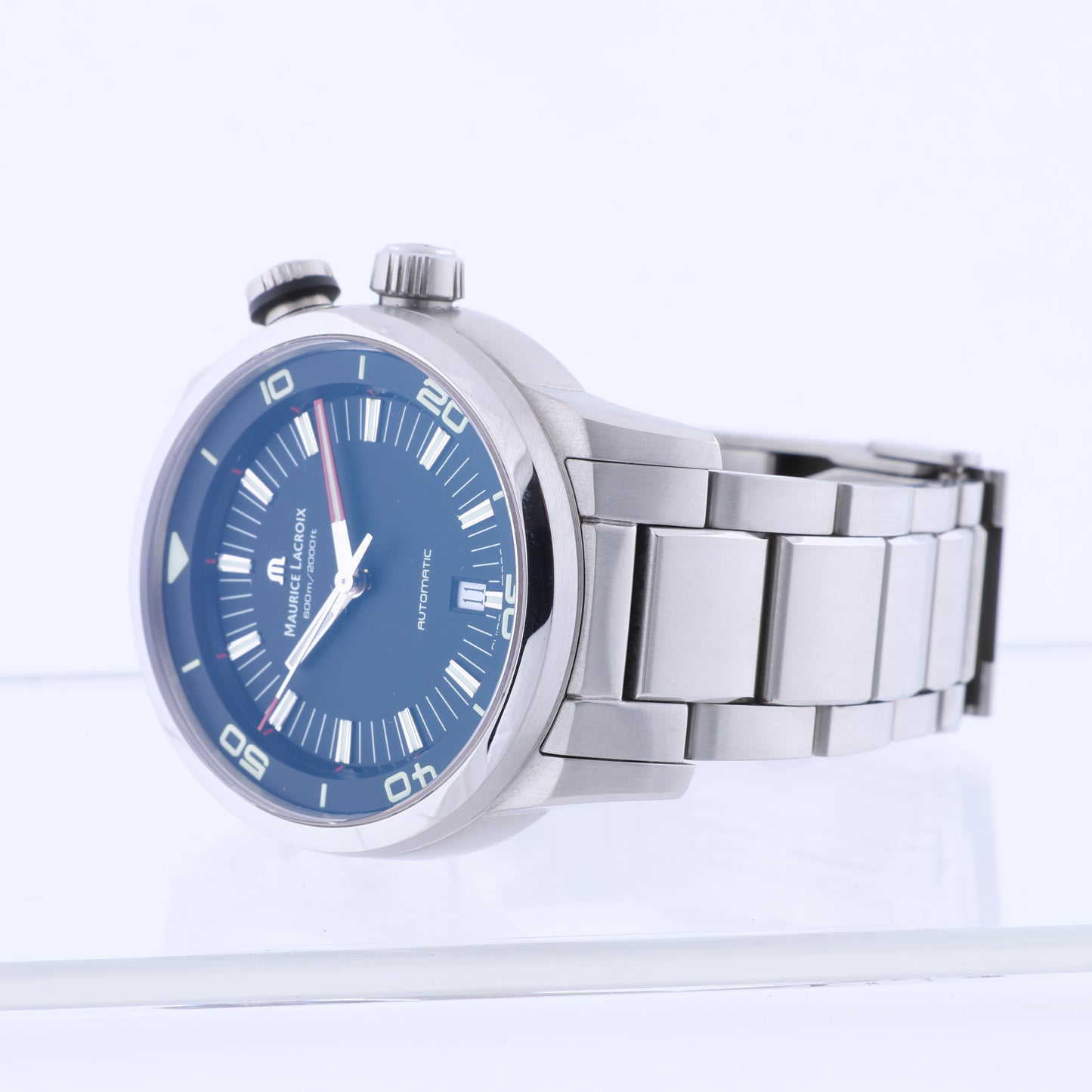 Maurice Lacroix Pontos AU07707 SS AT Uhr mit schwarzem Zifferblatt PT6248-SS002L-330