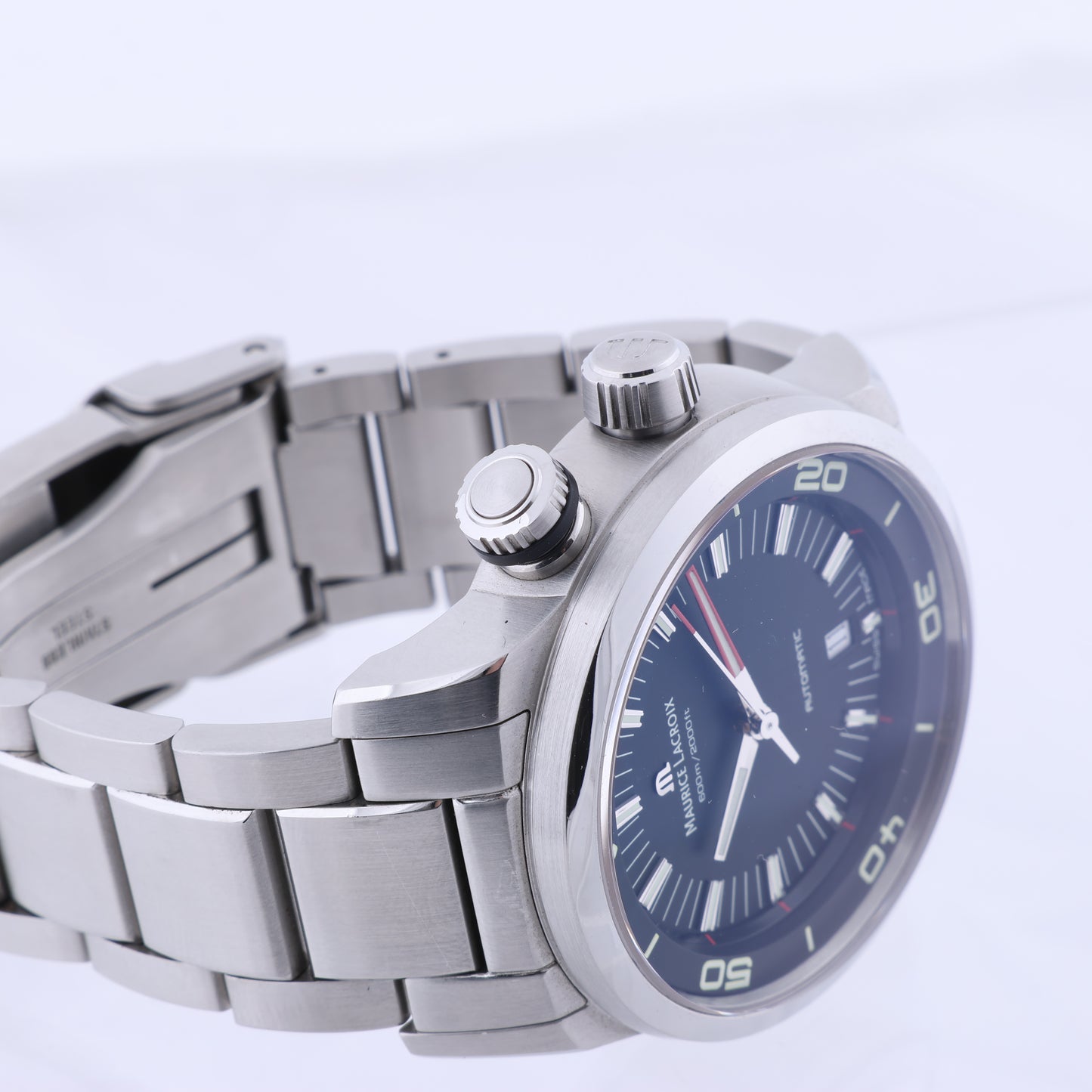 Maurice Lacroix Pontos AU07707 SS AT Uhr mit schwarzem Zifferblatt PT6248-SS002L-330