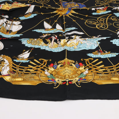 Hermès Carré 90 "VOILES DE LUMIERE" 100% Silk Scarf in Black