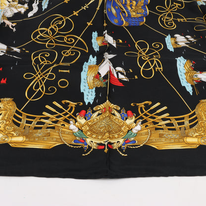 Hermès Carré 90 "VOILES DE LUMIERE" 100% Silk Scarf in Black