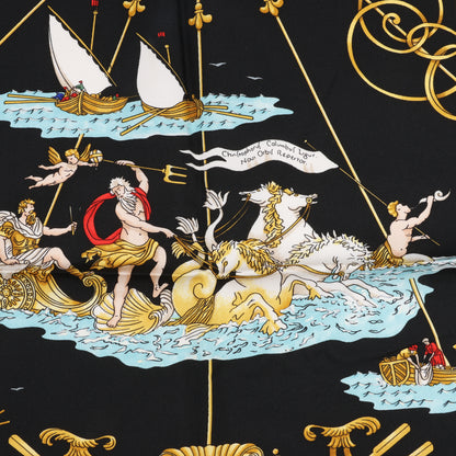Hermès Carré 90 "VOILES DE LUMIERE" 100% Silk Scarf in Black