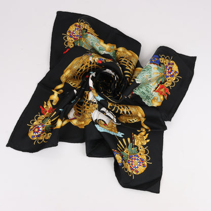 Hermès Carré 90 "VOILES DE LUMIERE" 100% Silk Scarf in Black