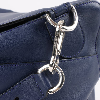 LOEWE Puzzle Large Leather 2Way Handbag in Navy Blue