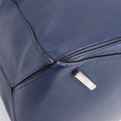 LOEWE Puzzle Large Leather 2Way Handbag in Navy Blue