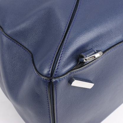 LOEWE Puzzle Large Leather 2Way Handbag in Navy Blue