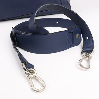 LOEWE Puzzle Large Leather 2Way Handbag in Navy Blue