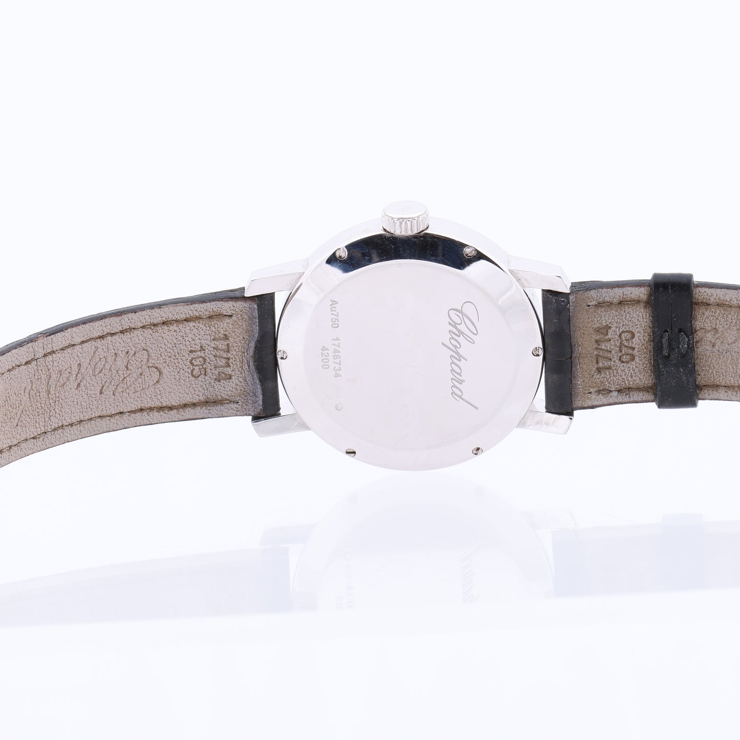 Chopard Classique 134200-1001 33mm Black Dial with Diamonds and White Gold x Leather Watch
