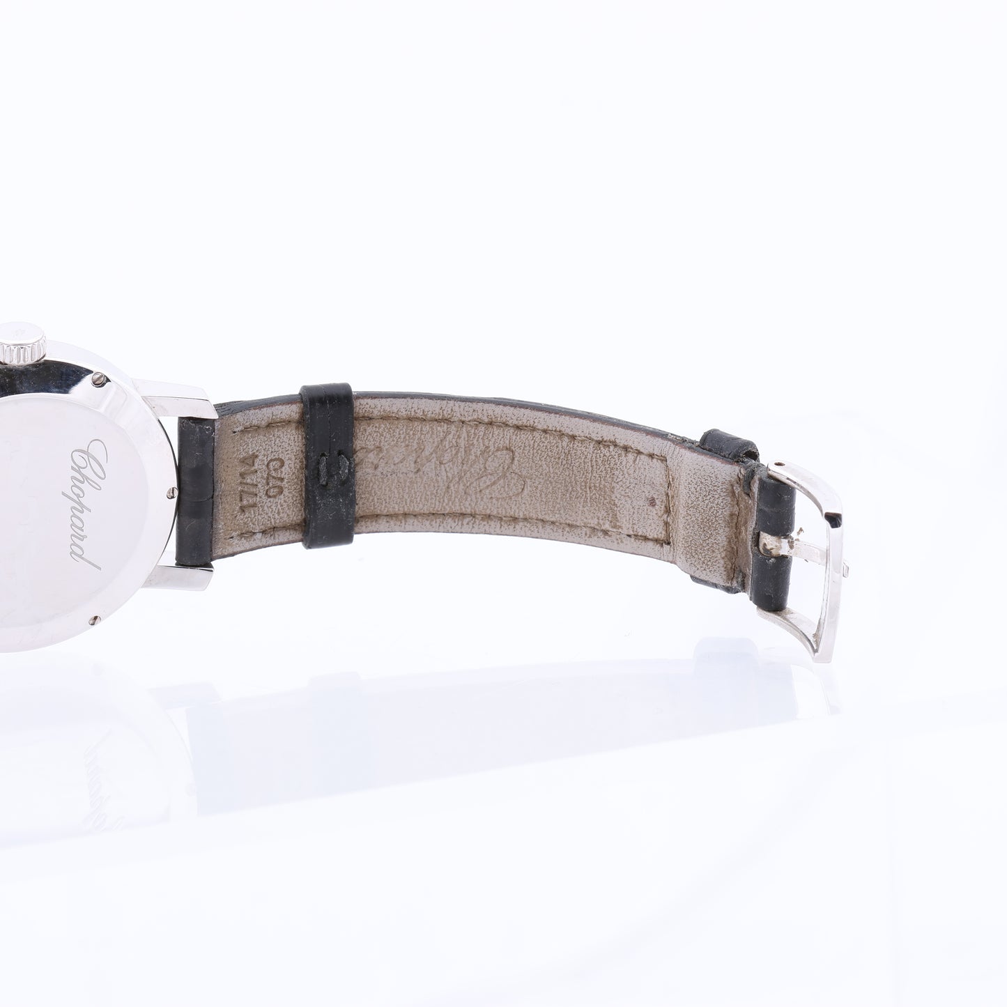 Chopard Classique 134200-1001 33mm Black Dial with Diamonds and White Gold x Leather Watch