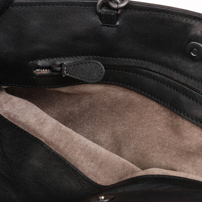 Umhängetasche aus Intrecciato-Leder von Bottega Veneta in Schwarz