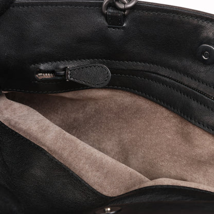 Umhängetasche aus Intrecciato-Leder von Bottega Veneta in Schwarz