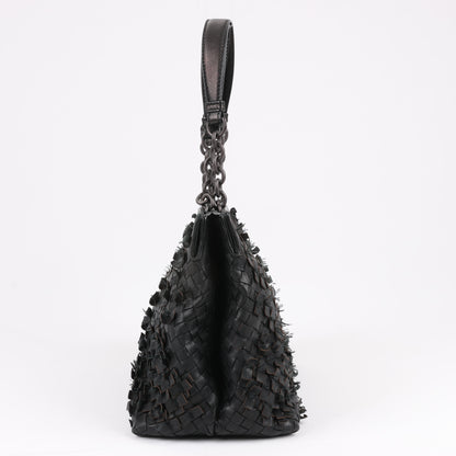 Umhängetasche aus Intrecciato-Leder von Bottega Veneta in Schwarz