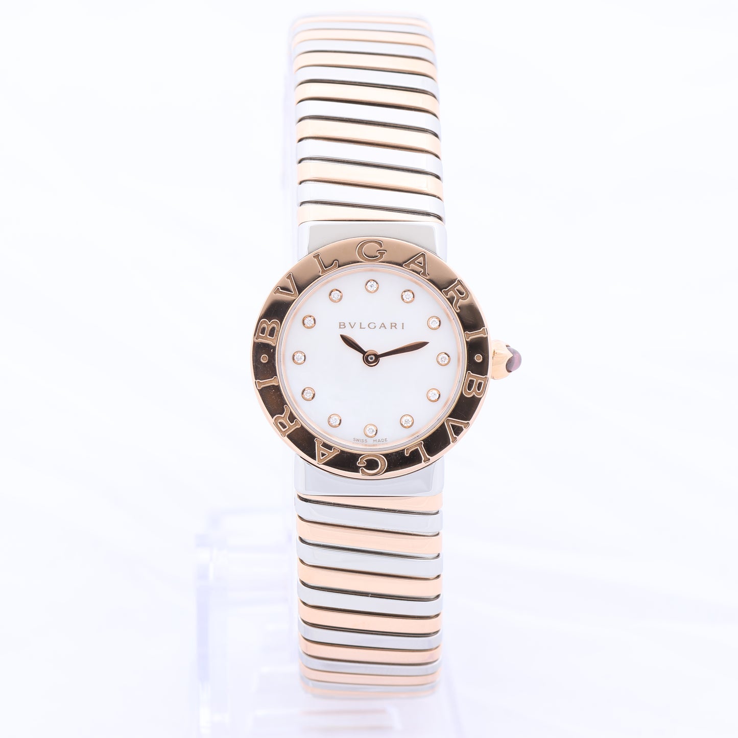 Bulgari Tubogas BBLP262TSG PO0046 ST PG QZ Shell-Face Watch