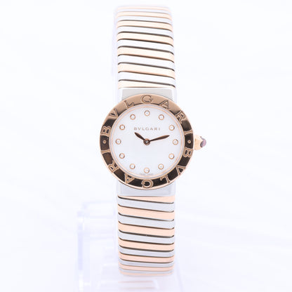 Bulgari Tubogas BBLP262TSG PO0046 ST PG QZ Shell-Face Watch