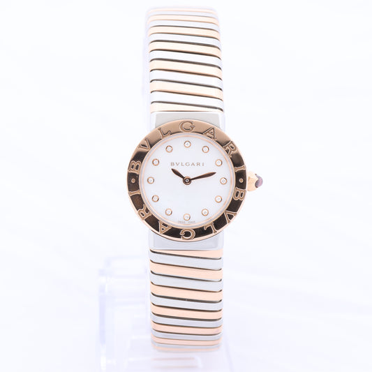 Bulgari Tubogas BBLP262TSG PO0046 ST PG QZ Shell-Face Watch