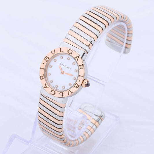Bulgari Tubogas BBLP262TSG PO0046 ST PG QZ Shell-Face Watch