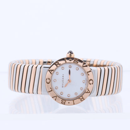 Bulgari Tubogas BBLP262TSG PO0046 ST PG QZ Shell-Face Watch