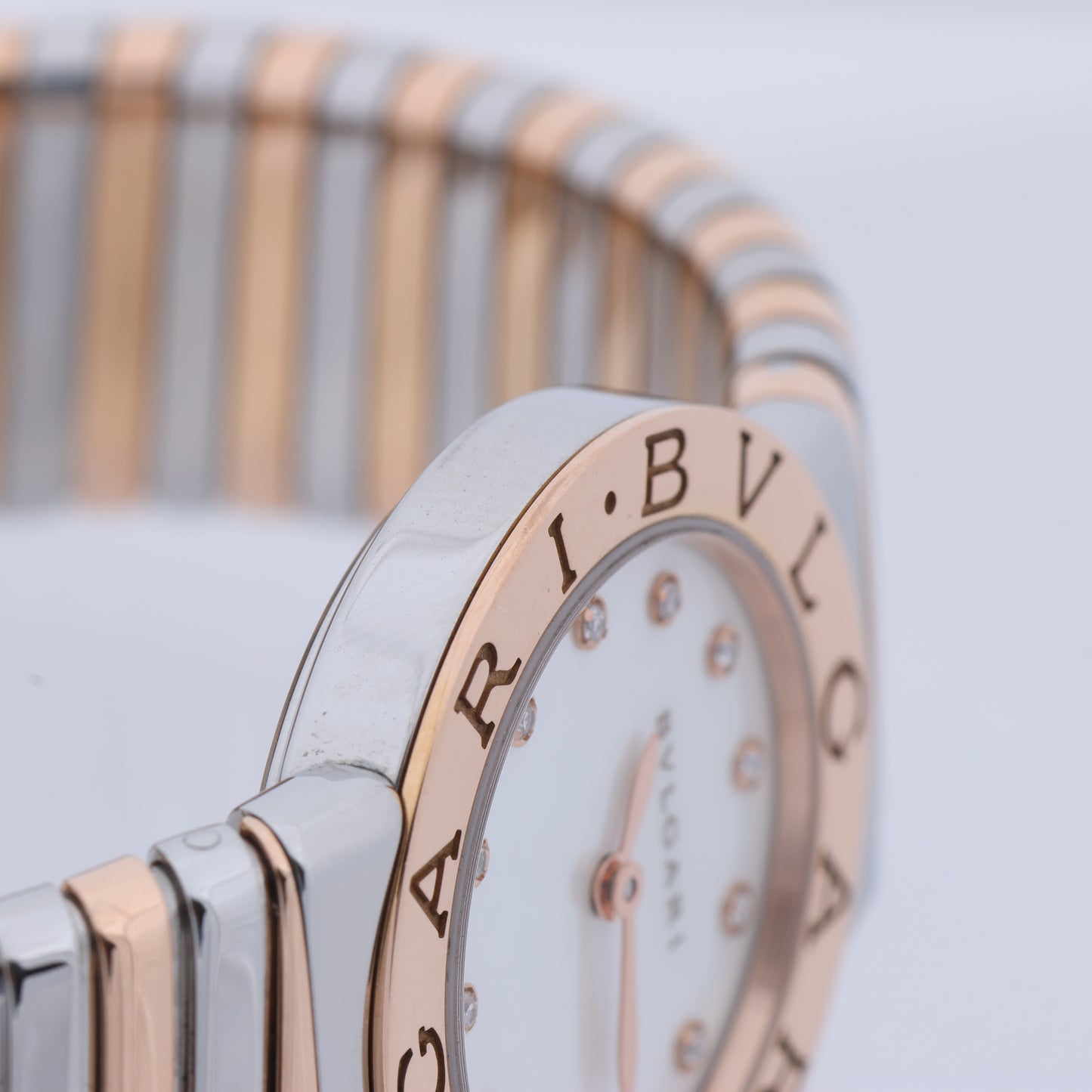 Bulgari Tubogas BBLP262TSG PO0046 ST PG QZ Shell-Face Watch