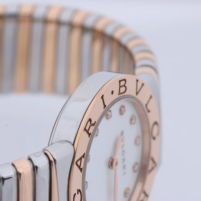 Bulgari Tubogas BBLP262TSG PO0046 ST PG QZ Shell-Face Watch
