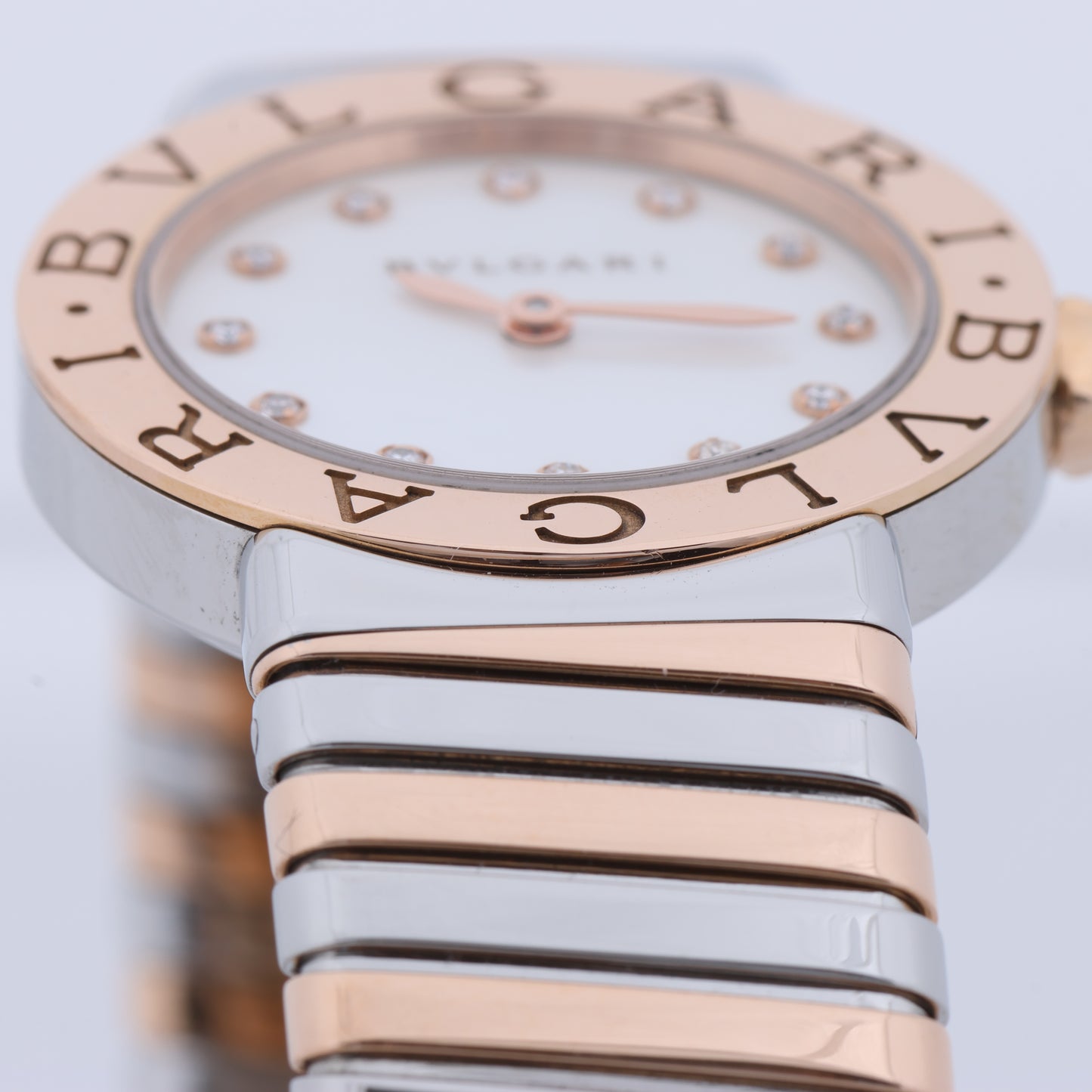 Bulgari Tubogas BBLP262TSG PO0046 ST PG QZ Shell-Face Watch