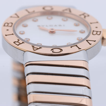 Bulgari Tubogas BBLP262TSG PO0046 ST PG QZ Shell-Face Watch