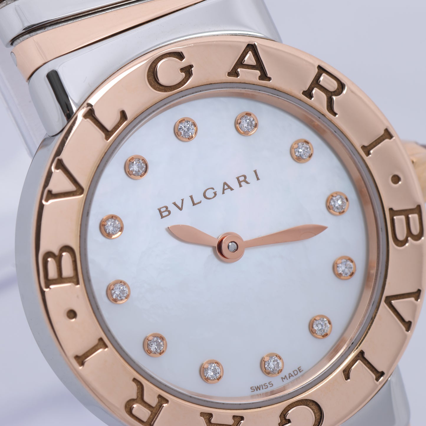 Bulgari Tubogas BBLP262TSG PO0046 ST PG QZ Shell-Face Watch