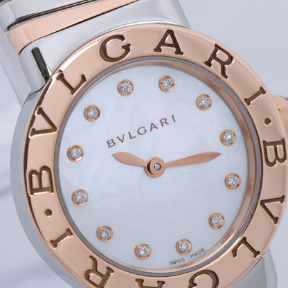 Bulgari Tubogas BBLP262TSG PO0046 ST PG QZ Shell-Face Watch