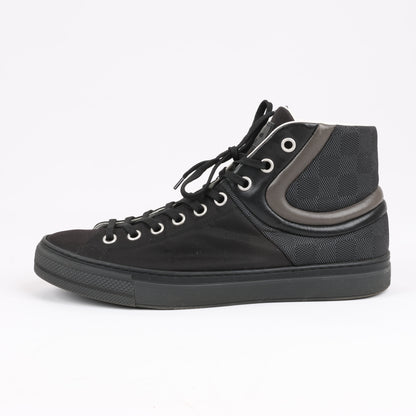 Baskets Louis Vuitton Damier Nylon en cuir de veau Sprinter noires, pointure 42,5