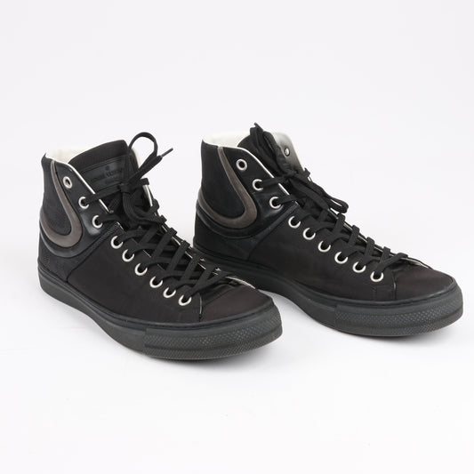 Baskets Louis Vuitton Damier Nylon en cuir de veau Sprinter noires, pointure 42,5