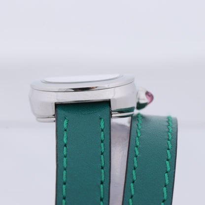 Bulgari Serpenti SPS27 1NJ2IT SS & Leather QZ Black Dial Watch
