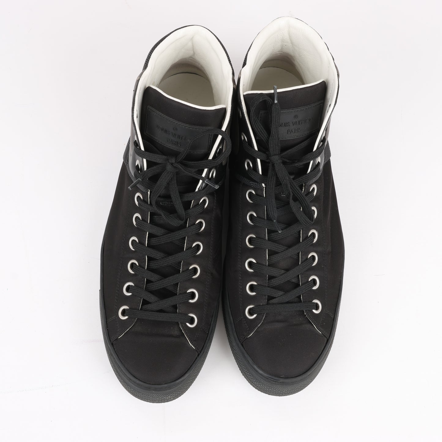Baskets Louis Vuitton Damier Nylon en cuir de veau Sprinter noires, pointure 42,5