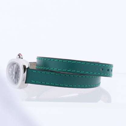Bulgari Serpenti SPS27 1NJ2IT SS & Leather QZ Black Dial Watch