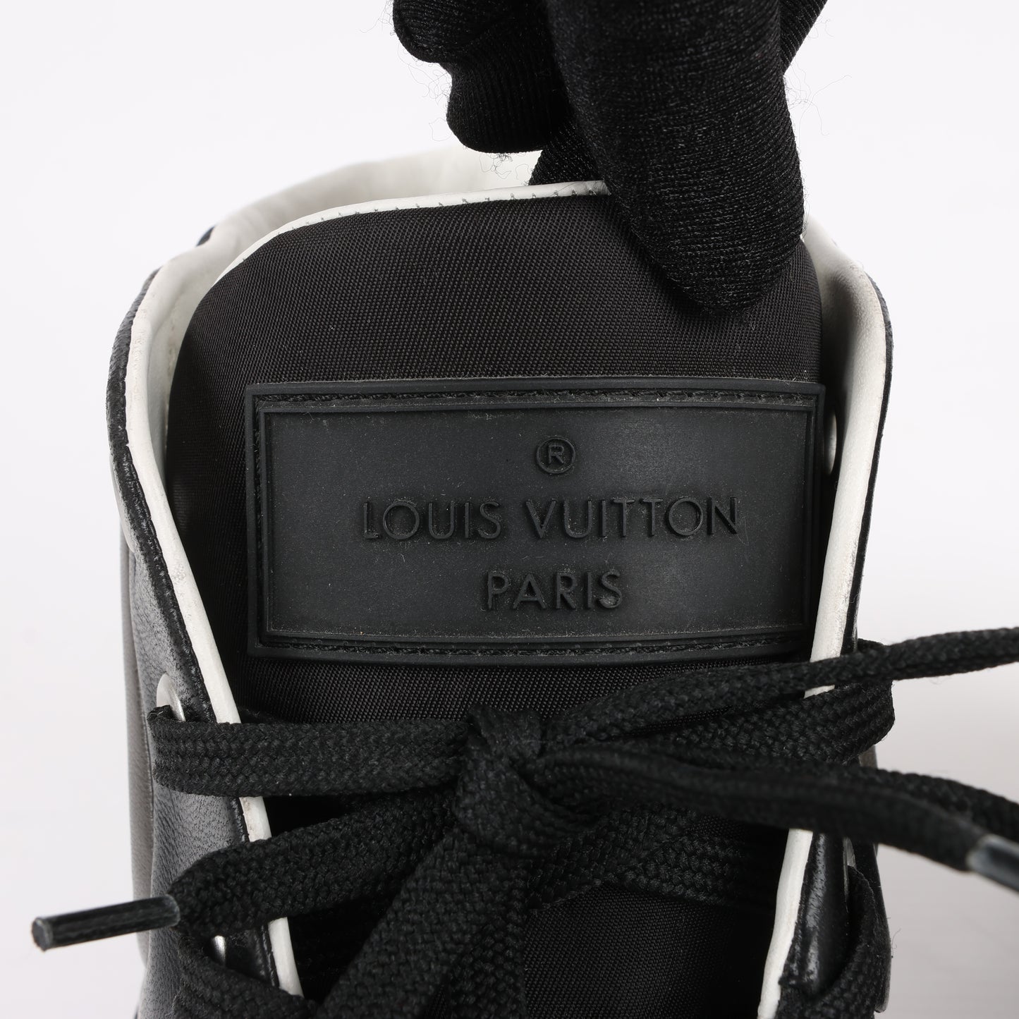 Baskets Louis Vuitton Damier Nylon en cuir de veau Sprinter noires, pointure 42,5