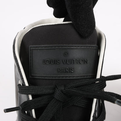 Baskets Louis Vuitton Damier Nylon en cuir de veau Sprinter noires, pointure 42,5