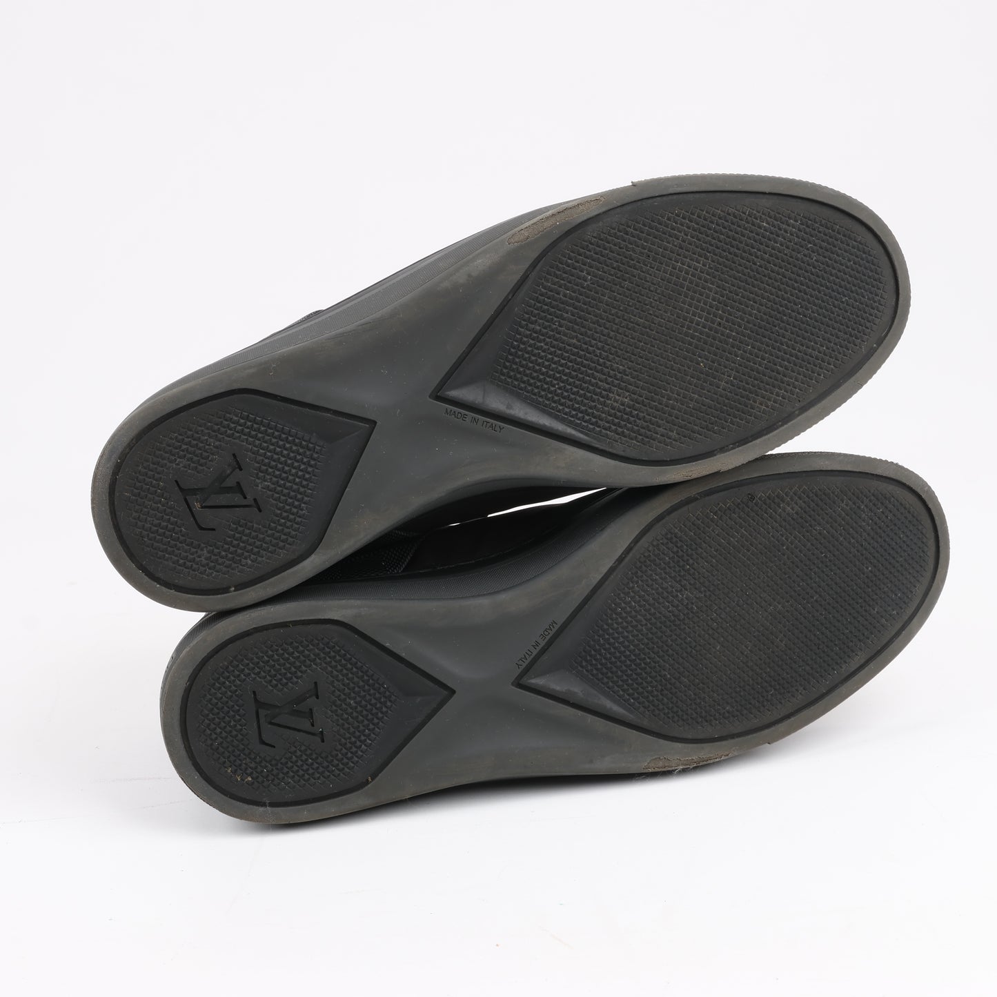 Baskets Louis Vuitton Damier Nylon en cuir de veau Sprinter noires, pointure 42,5