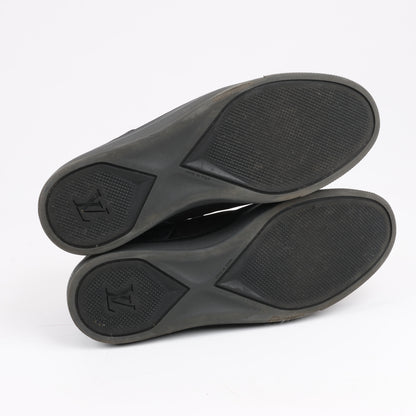 Baskets Louis Vuitton Damier Nylon en cuir de veau Sprinter noires, pointure 42,5