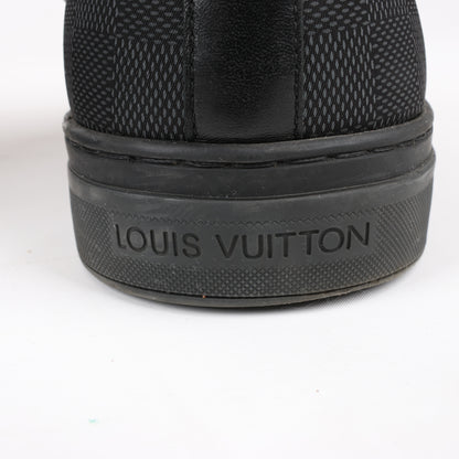Baskets Louis Vuitton Damier Nylon en cuir de veau Sprinter noires, pointure 42,5