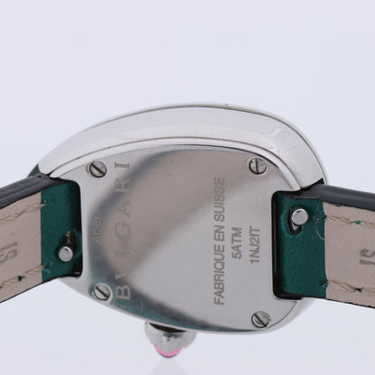 Bulgari Serpenti SPS27 1NJ2IT SS & Leather QZ Black Dial Watch