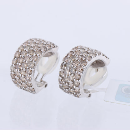Non Signe / Unsigned Diamond Earrings K18WG 12.5g 2.00/2.00 ct