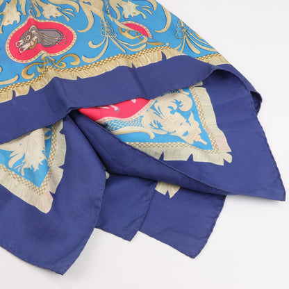 Hermès Carré 90 "LA PRESENTATION" 100% Silk Scarf in Navy Blue