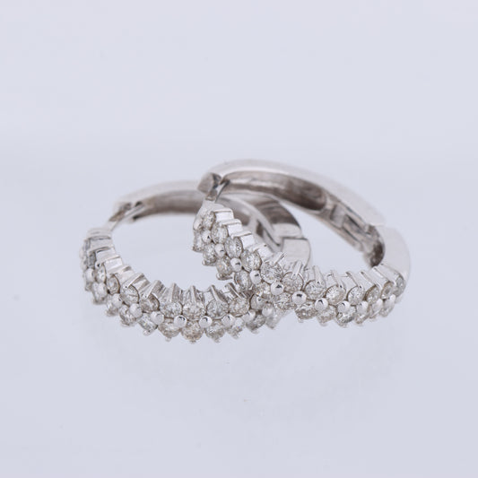 Non Signe / Unsigned Diamond Earrings K18WG 6.5g 0.50/0.50 ct