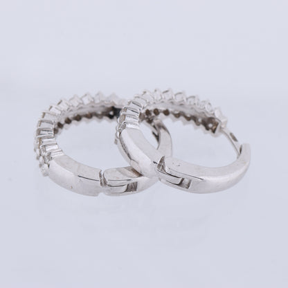 Non Signe / Unsigned Diamond Earrings K18WG 6.5g 0.50/0.50 ct