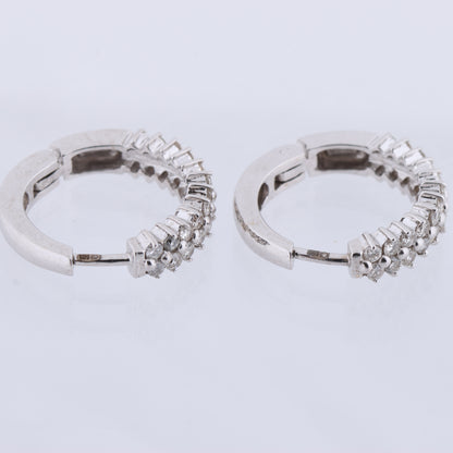 Non Signe / Unsigned Diamond Earrings K18WG 6.5g 0.50/0.50 ct
