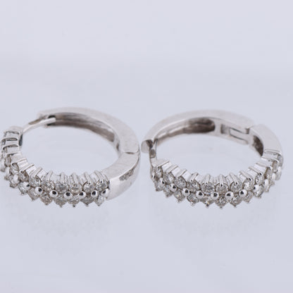 Non Signe / Unsigned Diamond Earrings K18WG 6.5g 0.50/0.50 ct