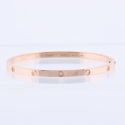 Cartier Love SM Half Diamond Bracelet 750(PG) 18.6g 17