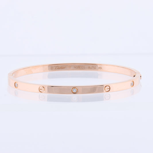 Cartier Love SM Half Diamond Bracelet 750(PG) 18.6g 17
