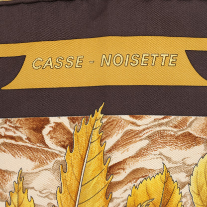 Hermès Carré 90 "CASSE NOISETTE" 100% Silk Scarf in Brown