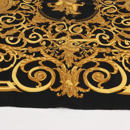 Hermès Carré 90 "LES TUILERIES" 100% Silk Scarf in Black x Gold