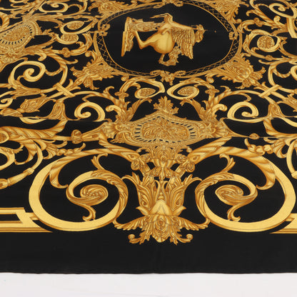 Hermès Carré 90 "LES TUILERIES" 100% Silk Scarf in Black x Gold