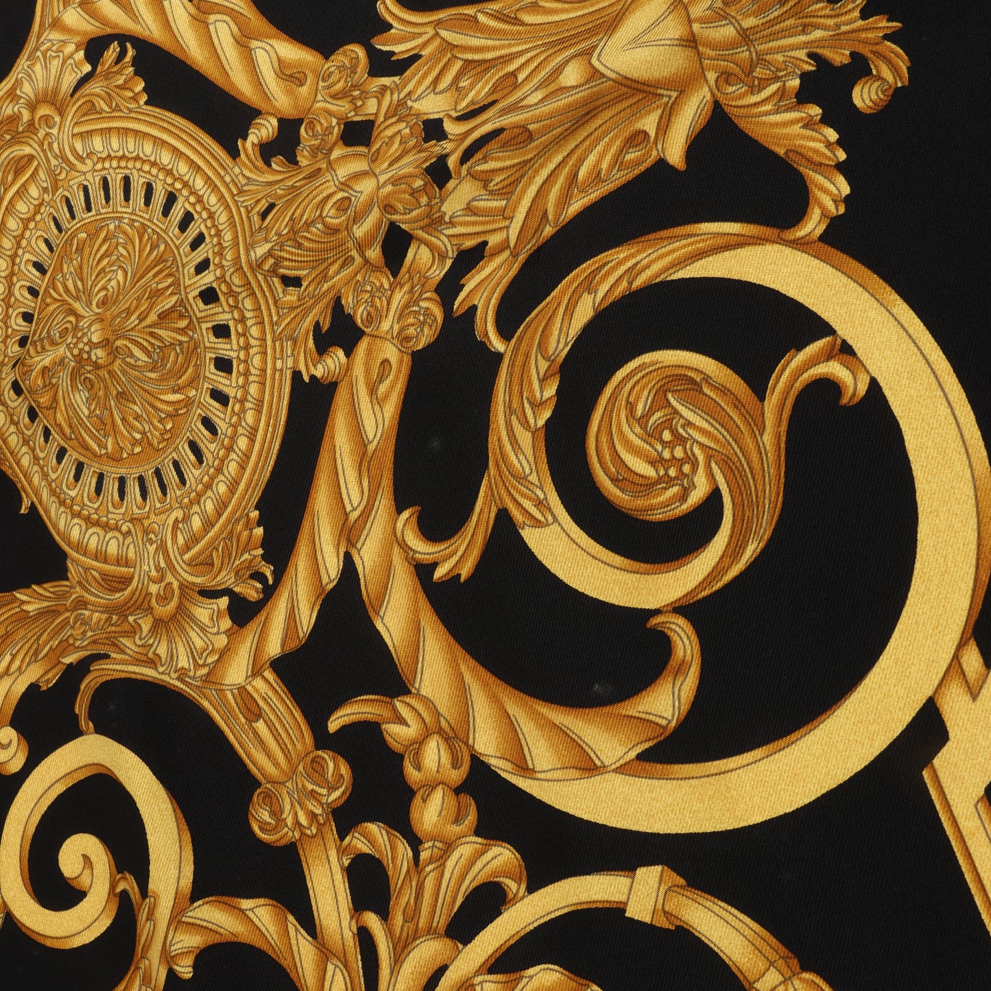 Hermès Carré 90 "LES TUILERIES" 100% Silk Scarf in Black x Gold